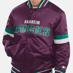 Ducks Purple Full Snap Bomber Jacket