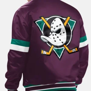 Ducks Purple Full Snap Bomber Jacket Back