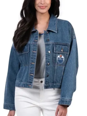Edmonton Oilers Blue Denim Jacket