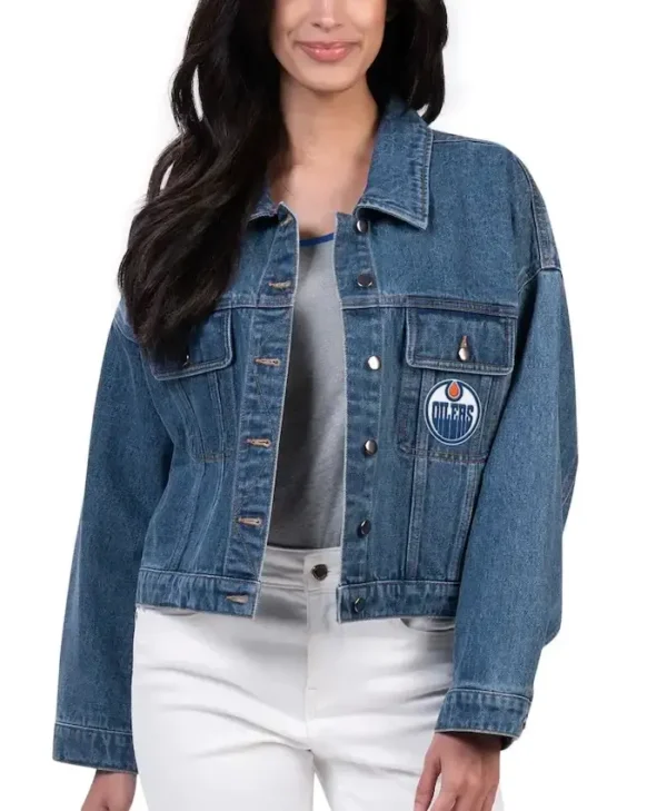 Edmonton Oilers Blue Denim Jacket