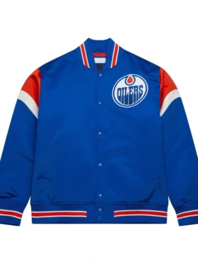 Edmonton Oilers Blue Satin Jacket