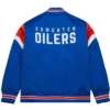 Edmonton Oilers Blue Satin Jacket Back
