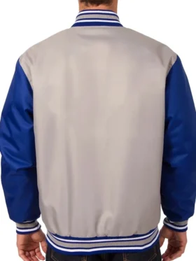 Edmonton Oilers Gray And Blue Jacket Back