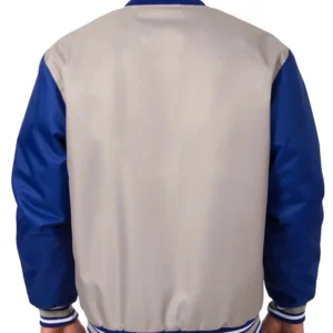 Edmonton Oilers Gray And Blue Jacket Back