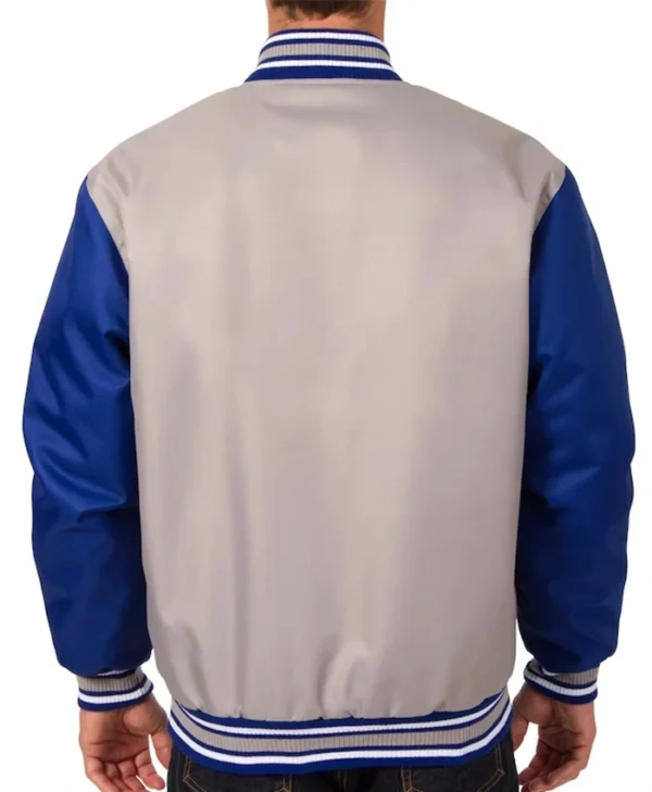 Edmonton Oilers Gray And Blue Jacket Back