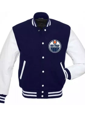 Edmonton Oilers Letterman Varsity Jacket