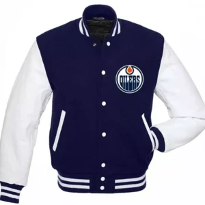 Edmonton Oilers Letterman Varsity Jacket