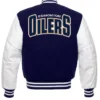 Edmonton Oilers Letterman Varsity Jacket Back