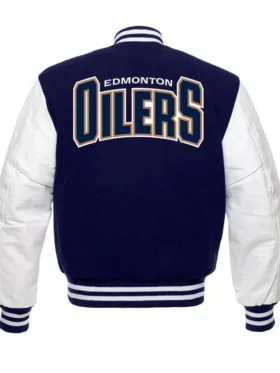 Edmonton Oilers Letterman Varsity Jacket Back
