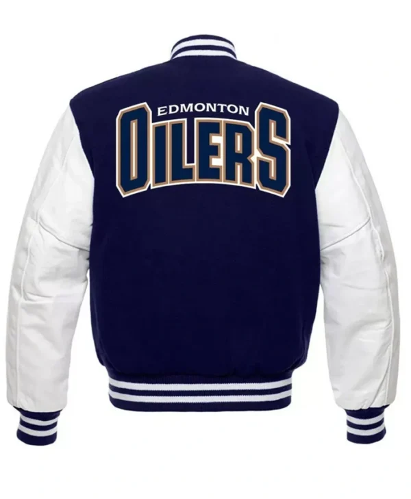 Edmonton Oilers Letterman Varsity Jacket Back