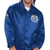 Edmonton Oilers Starter Blue Satin Jacket