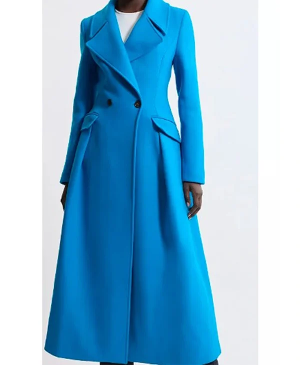 Elsbeth S02 Carrie Preston Blue Long Coat For Sale