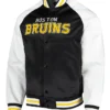 Enos Boston Bruins Prime Time Black and White Satin Jacket