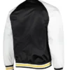 Enos Boston Bruins Prime Time Black and White Satin Jacket Back