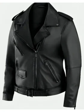 Erin Andrews Super Bowl LIX Oversized Biker Jacket