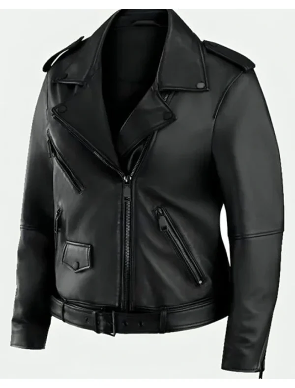 Erin Andrews Super Bowl LIX Oversized Biker Jacket