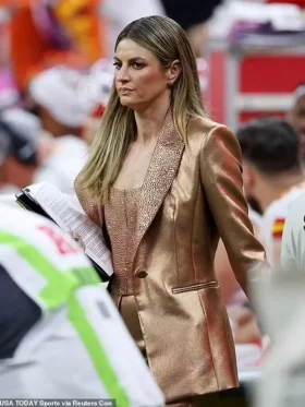 Erin Andrews Super Bowl Lix Gold Suit 