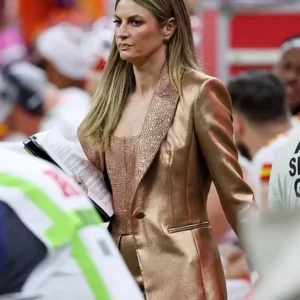 Erin Andrews Super Bowl Lix Gold Suit 