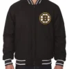 Euna Boston Bruins Letterman Black Wool Jacket