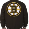 Euna Boston Bruins Letterman Black Wool Jacket Back