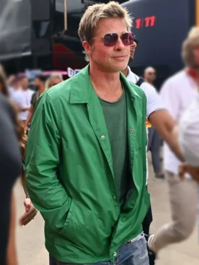 F1 2025 Brad Pitt Green Jacket side