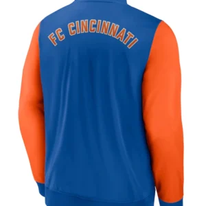 FC Cincinnati Blue And Orange Bomber Jacket Back