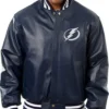 Felicita Kihn Tampa Bay Lightning Leather Varsity Jacket
