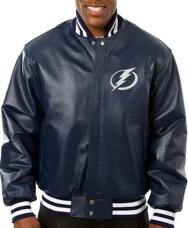 Felicita Kihn Tampa Bay Lightning Leather Varsity Jacket