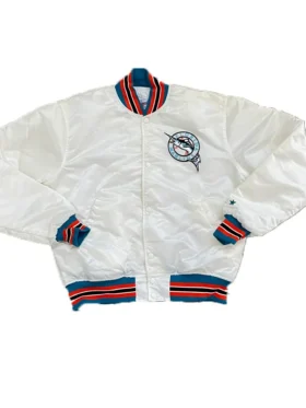 Florida Marlins White Bomber Jacket