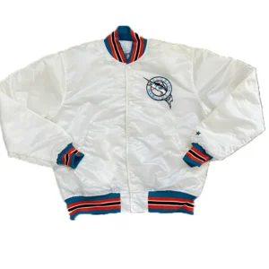 Florida Marlins White Bomber Jacket