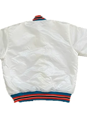 Florida Marlins White Bomber Jacket Back