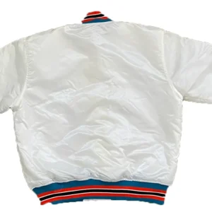 Florida Marlins White Bomber Jacket Back