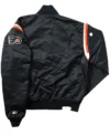 Flyers Black Full Snap Bomber Jacket Back