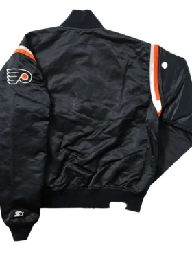 Flyers Black Full Snap Bomber Jacket Back