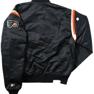 Flyers Black Full Snap Bomber Jacket Back
