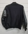 Flyers Black Wool Full Snap Varsity Jacket Back