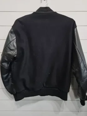 Flyers Black Wool Full Snap Varsity Jacket Back
