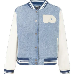 Flyers Blue And White Full Snap Jacket