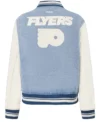 Flyers Blue And White Full Snap Jacket Back