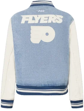 Flyers Blue And White Full Snap Jacket Back