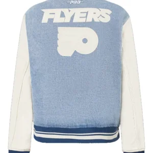 Flyers Blue And White Full Snap Jacket Back