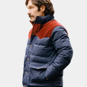 Friendship Paul Rudd Blue And Red Puffer Jacket Side