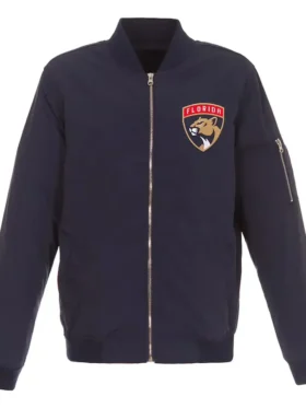 Gayle Florida Panthers Navy Lightweight Zip Bomber Jacket