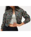 Gia Elsbeth S02 Floral Cotton Bomber Jacket For Women