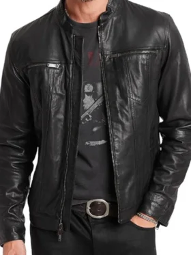 Going Dutch S01 Patrick Quinn Black Leather Jacket Front