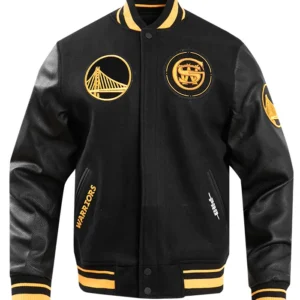 Golden State Warriors Black Varsity Wool Jacket