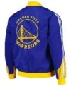 Golden State Warriors Blue Bomber Full Zipper Jacket Back