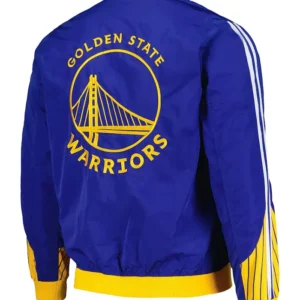 Golden State Warriors Blue Bomber Full Zipper Jacket Back