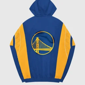Golden State Warriors Blue Starter Bomber Pull Over Jacket Back