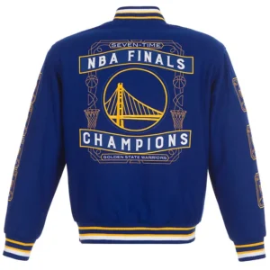 Golden State Warriors Varsity Championship Wool Jacket Back